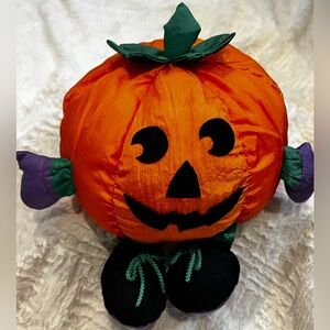 Gibson Greetings 1996 Halloween Jack O Lantern Pumpkin Nylon Plush slight flaw